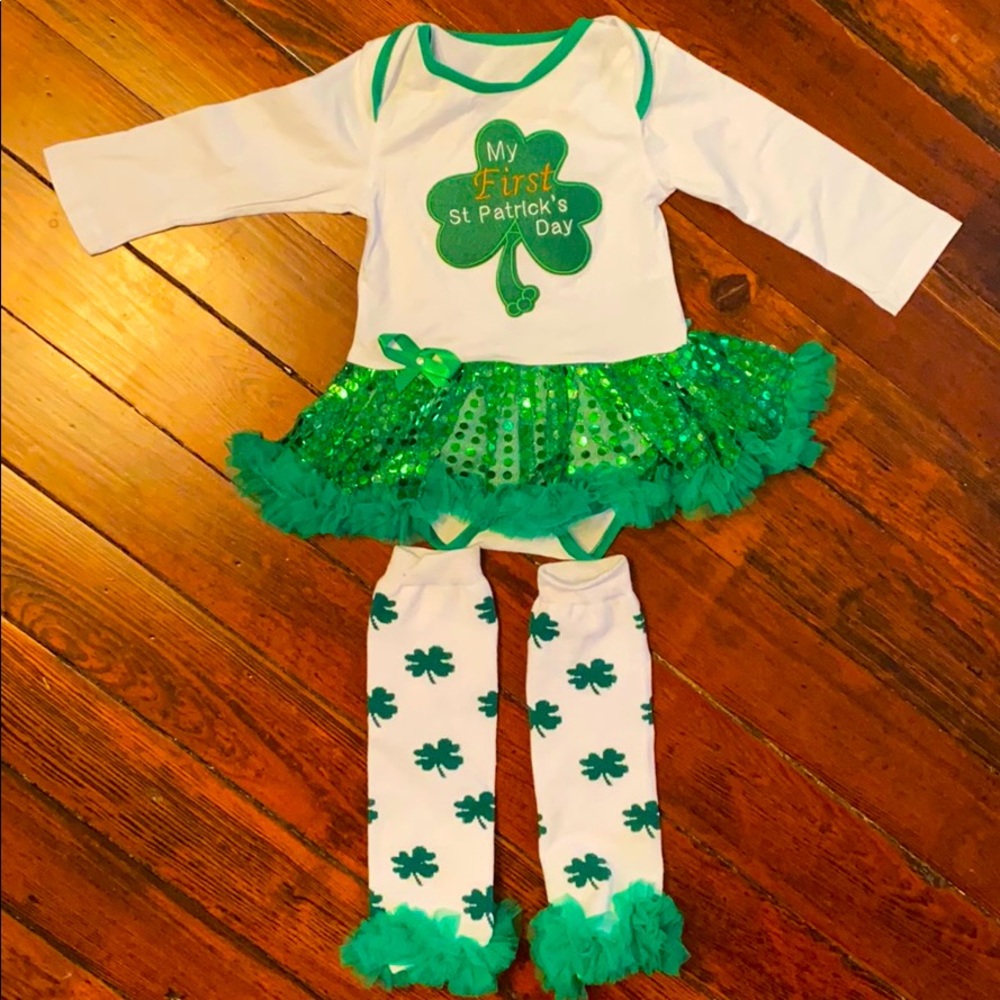 My First St Patrick’s onesie tutu and leg warmers - Picture 1 of 5